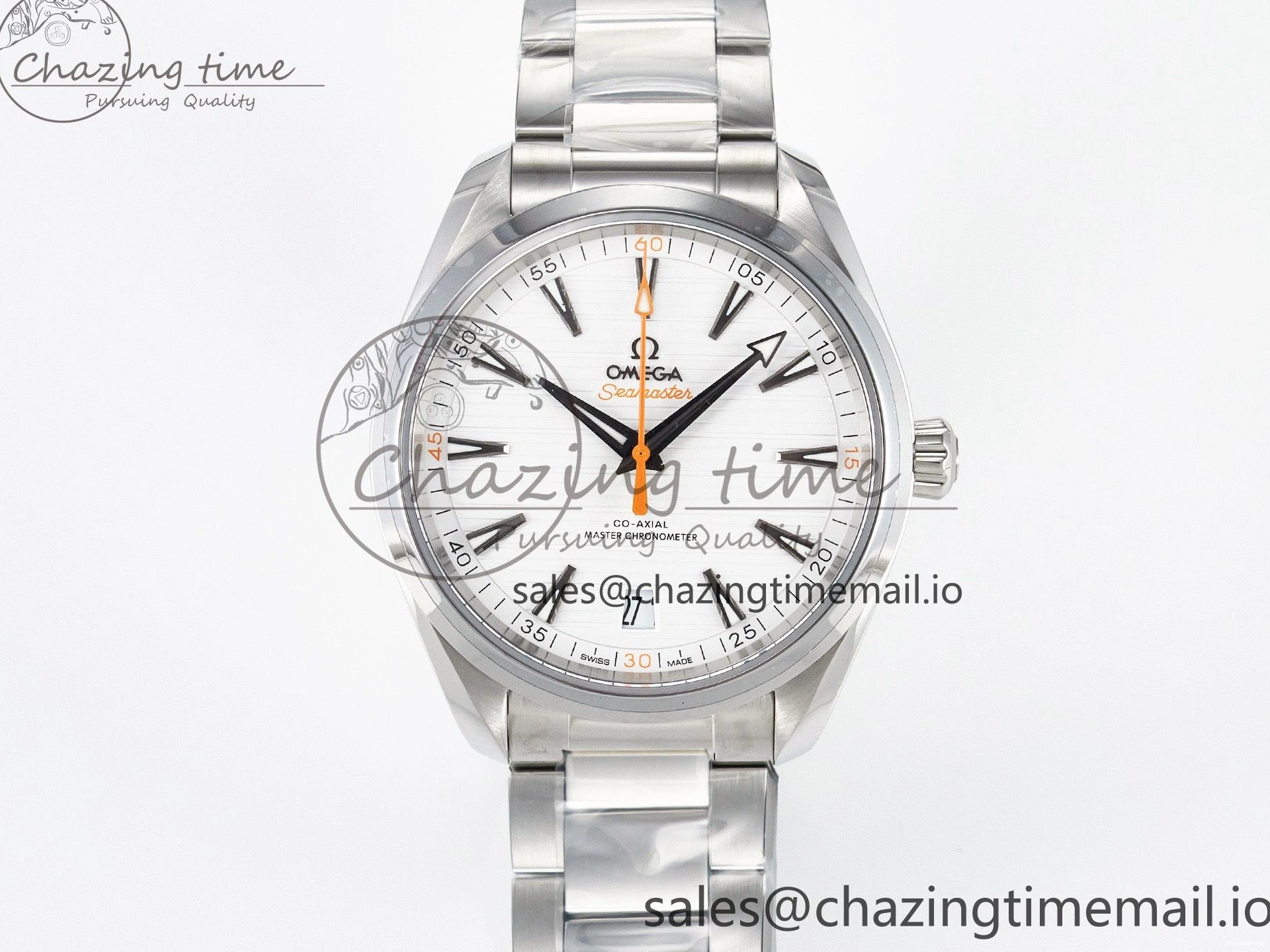 0302 ModernLook Aqua Terra 150M Master Chronometers VSF 1:1 Best Edition White Dial Orange Hand on SS Bracelet A8900 Super Clone 7650